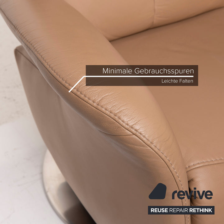 Hukla Leder Sessel Beige Relaxfunktion #15495
