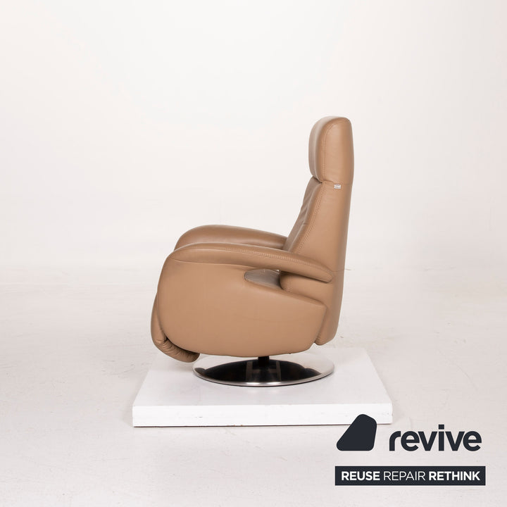 Hukla Leder Sessel Beige Relaxfunktion #15495