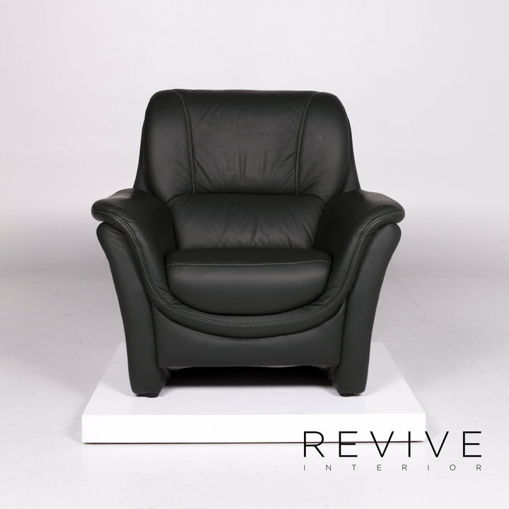 Hukla Leather Armchair Green Leather #10680