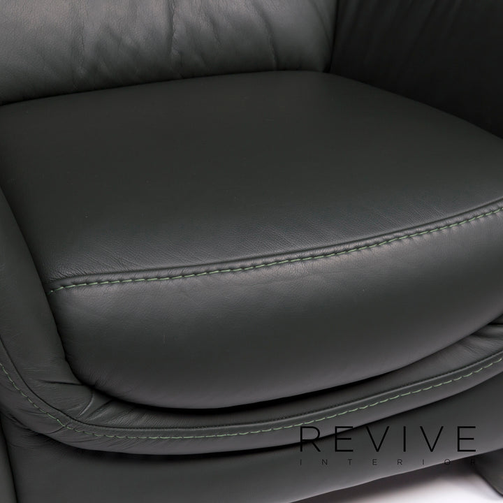 Hukla Leather Armchair Green Leather #10680