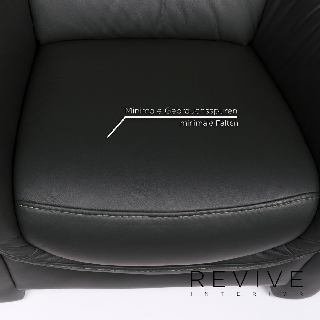 Hukla Leather Armchair Green Leather #10680