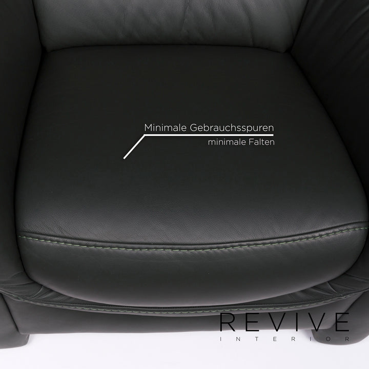 Hukla Leather Armchair Green Leather #10680