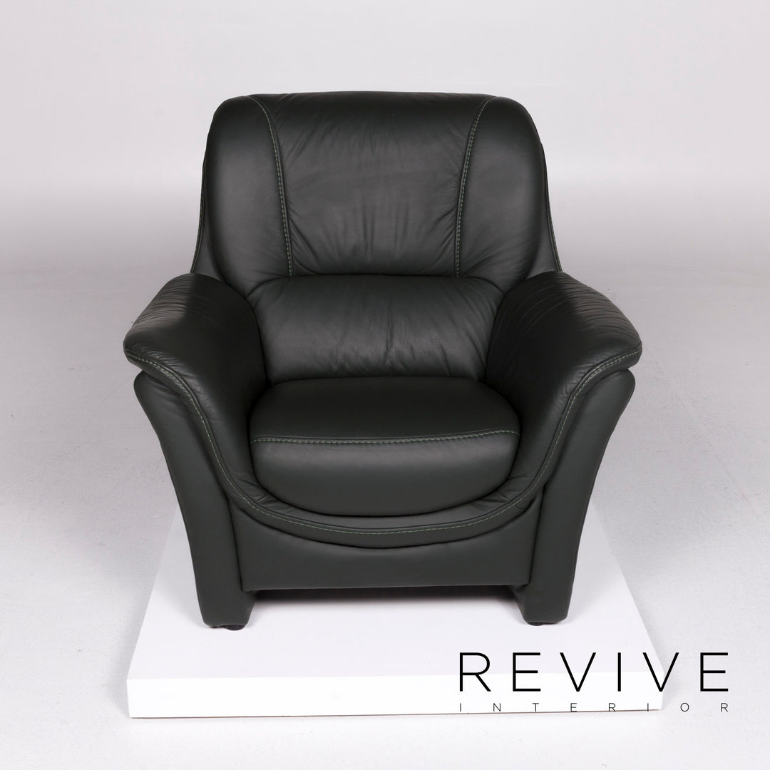 Hukla Leather Armchair Green Leather #10680