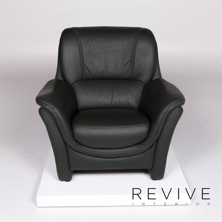 Hukla Leather Armchair Green Leather #10680