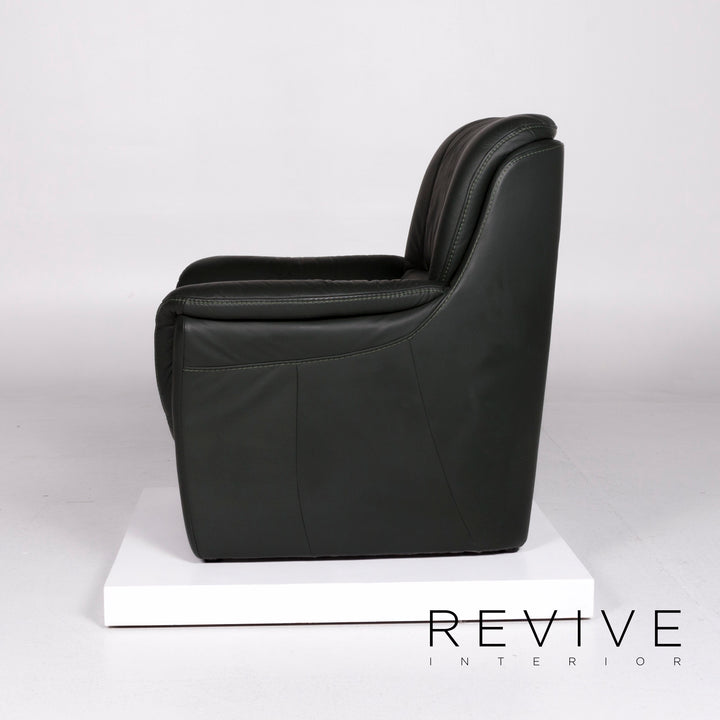 Hukla Leather Armchair Green Leather #10680