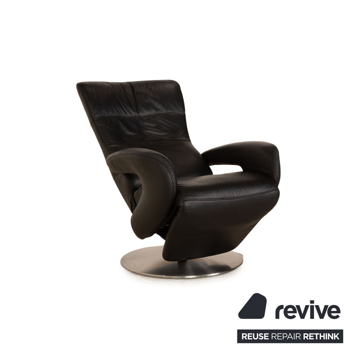 Hukla leather armchair black manual function