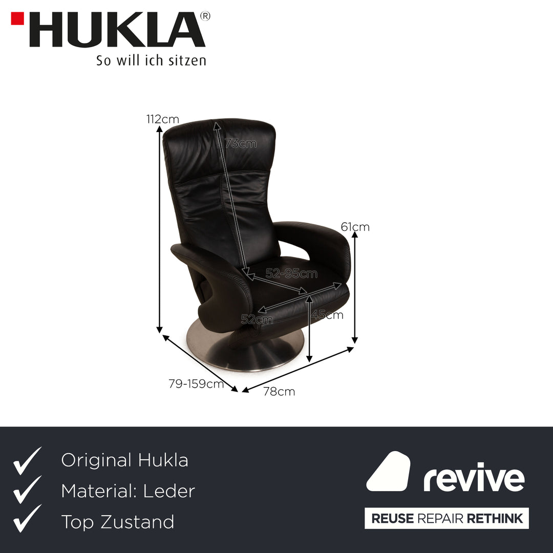 Hukla leather armchair black manual function
