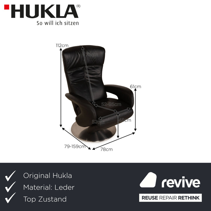 Hukla leather armchair black manual function