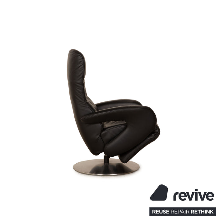 Hukla leather armchair black manual function
