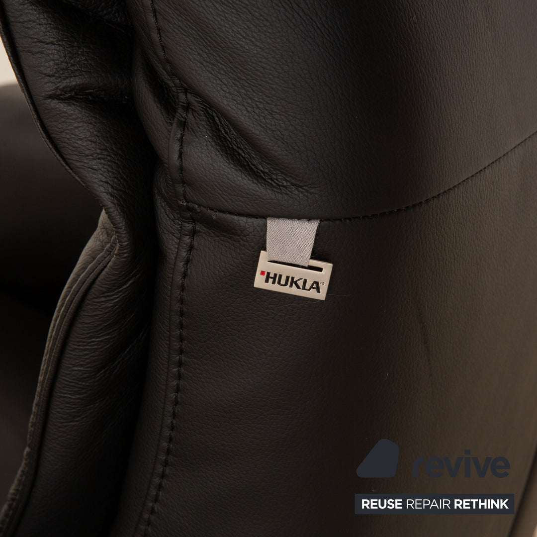 Hukla Leder Sessel Schwarz Relaxfunktion manuelle Funktion