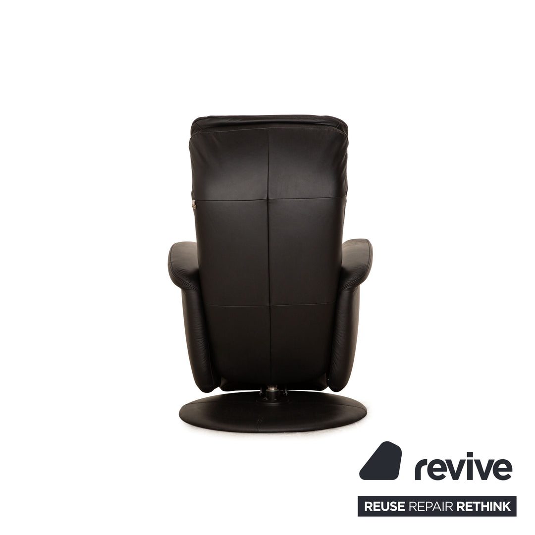 Hukla Leder Sessel Schwarz Relaxfunktion manuelle Funktion