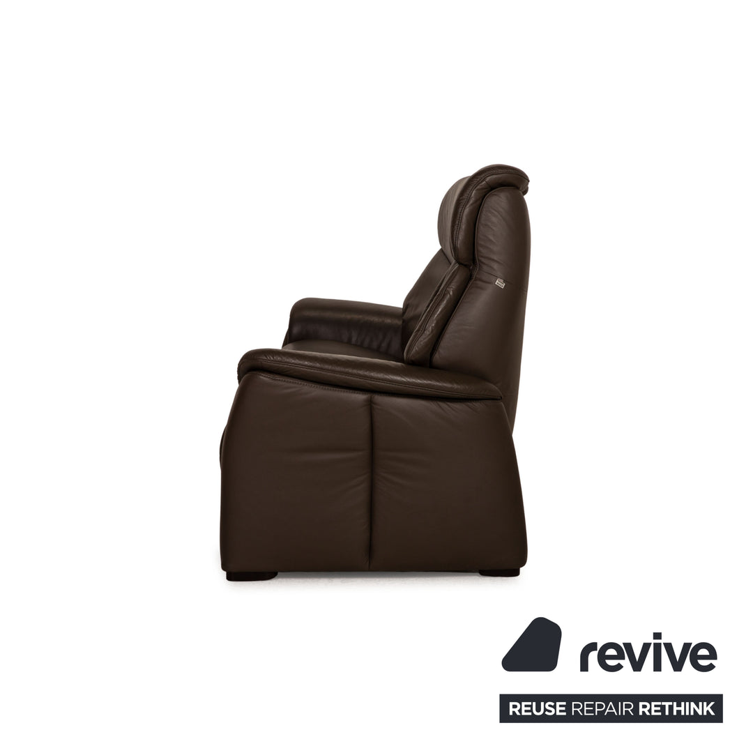 Hukla leather sofa brown three-seater couch function relaxation function