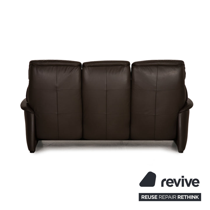 Hukla leather sofa brown three-seater couch function relaxation function