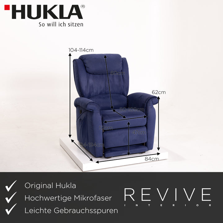 Hukla Mirkofaser Stoff Sessel Elektrisch Blau Relaxfunktion Funktion Outlet #14207