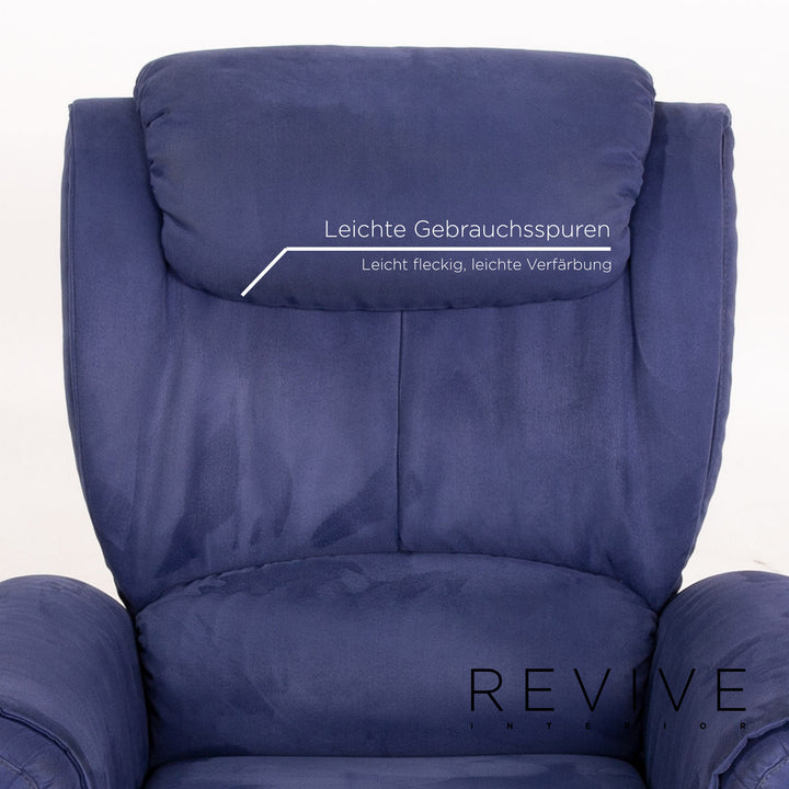 Hukla Mirkofaser Stoff Sessel Elektrisch Blau Relaxfunktion Funktion Outlet #14207