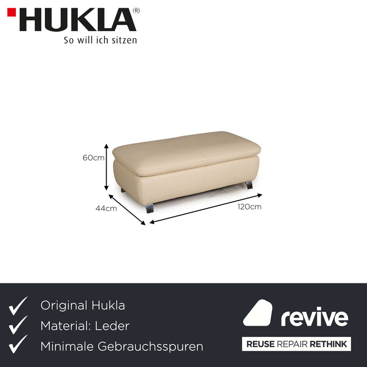 Hukla Mondo leather stool cream