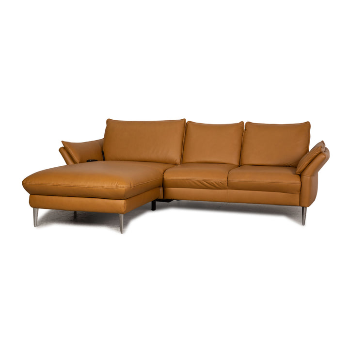 Hukla Sofastyle Leder Ecksofa Braun elektrische Funktion Sofa Couch Recamiere links