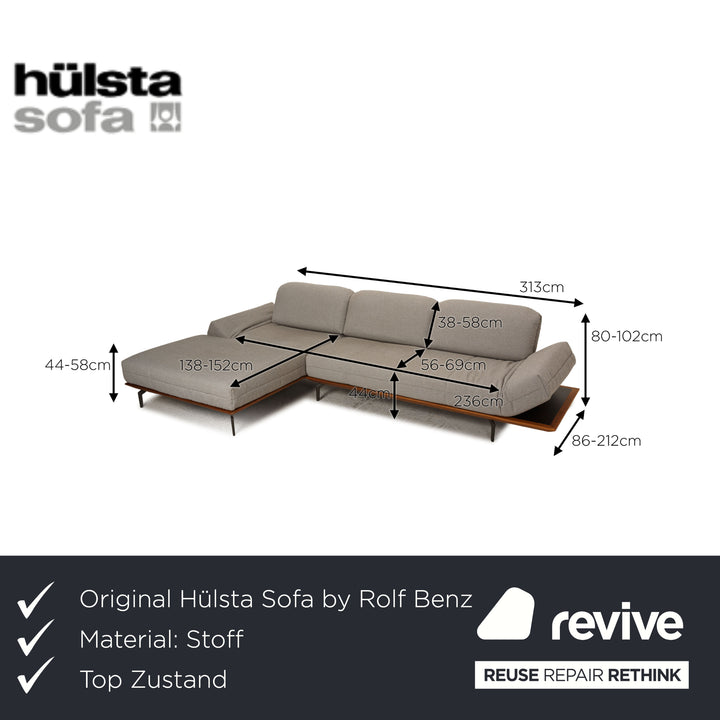 Hülsta Sofa by Rolf Benz HS.420 Fabric Sofa Gray Function