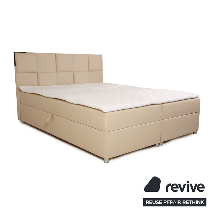 IconX STUDIOS Apollo imitation leather box spring bed beige