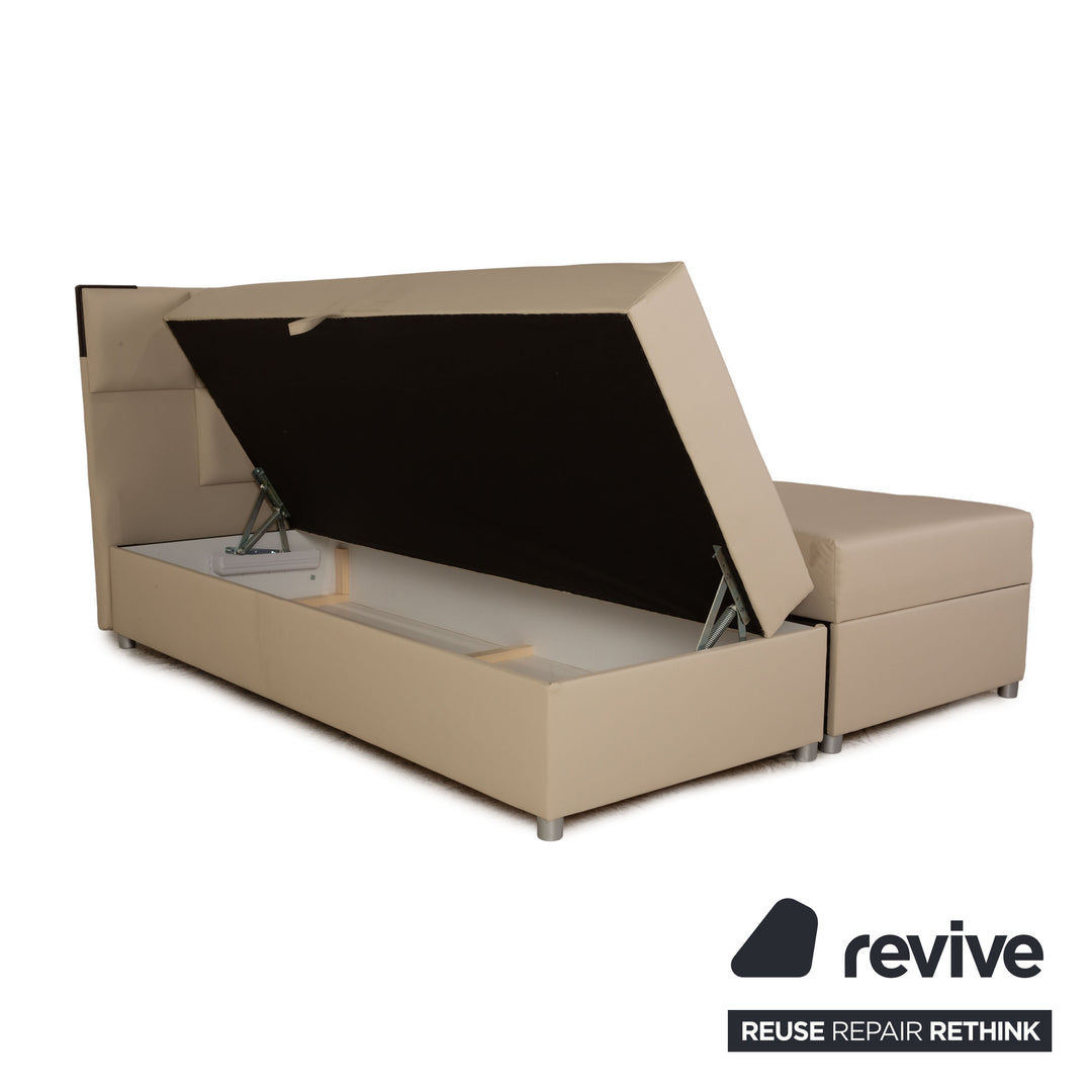 IconX STUDIOS Apollo imitation leather box spring bed beige