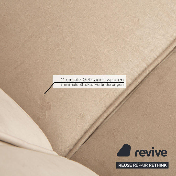 iconX STUDIOS Beluga Velvet Fabric Two Seater Sofa Light Gray