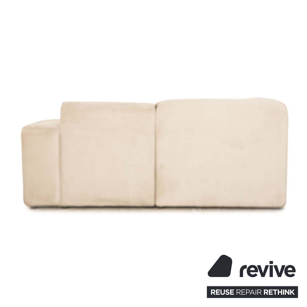 iconX STUDIOS Beluga Velvet Fabric Two Seater Sofa Light Gray