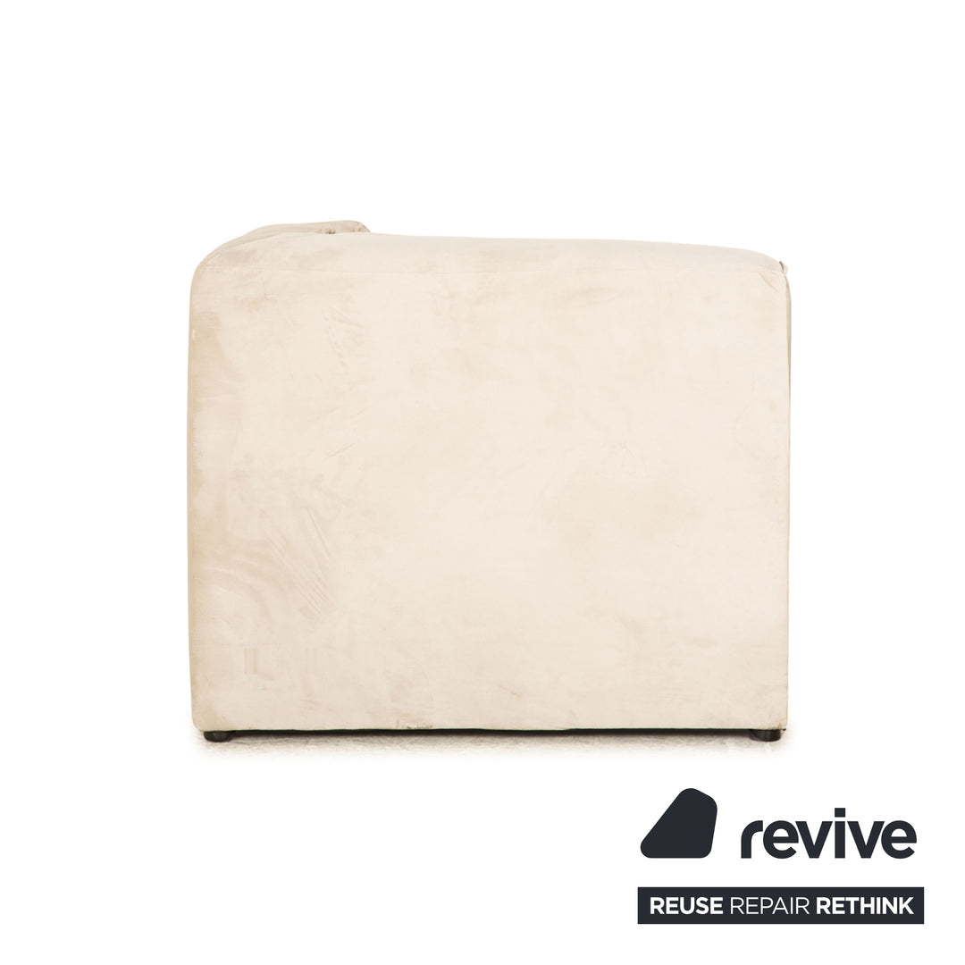 iconX STUDIOS Beluga Velvet Fabric Two Seater Sofa Light Gray