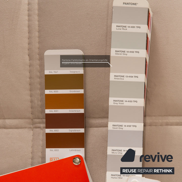 IconX STUDIOS Bloom Samt Stoff Ecksofa Beige Recamiere rechts