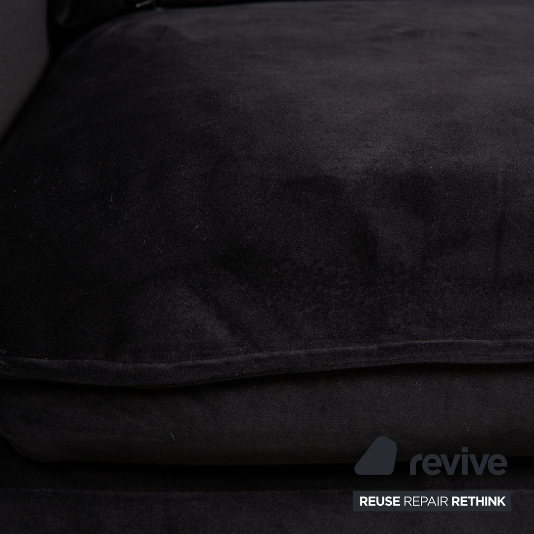 iconX STUDIOS Edesia velvet fabric armchair set black