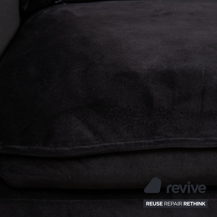 iconX STUDIOS Edesia velvet fabric armchair set black