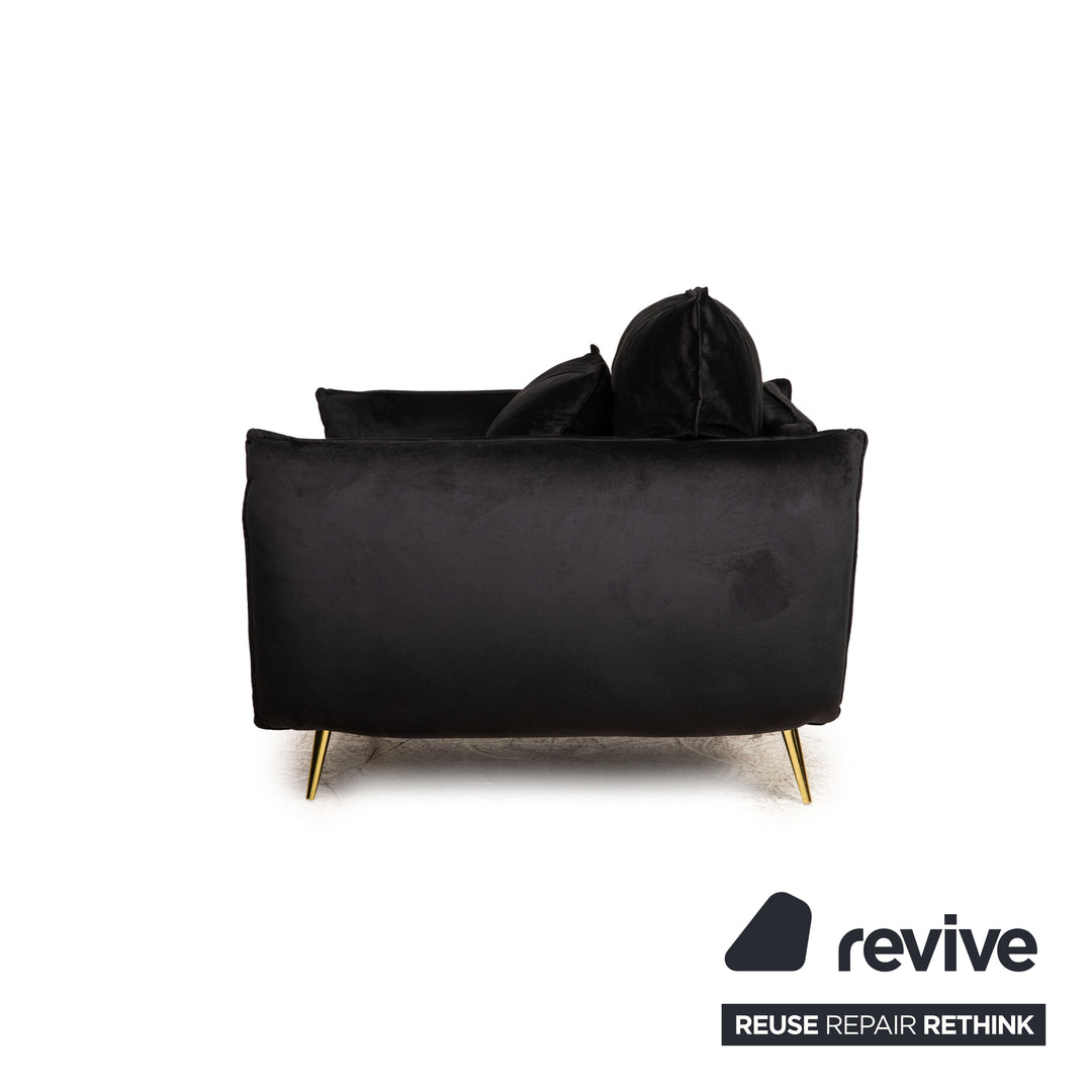 iconX STUDIOS Edesia velvet fabric armchair set black