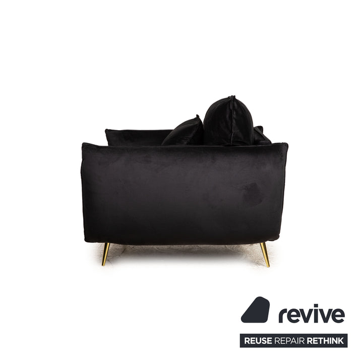 iconX STUDIOS Edesia velvet fabric armchair set black