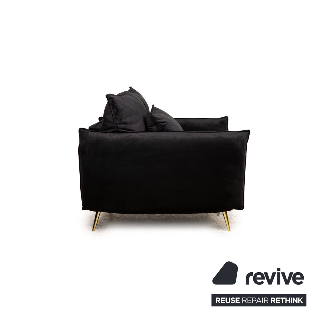 iconX STUDIOS Edesia velvet fabric armchair set black