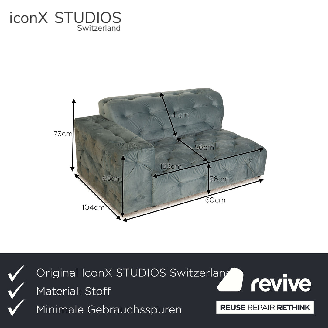 IconX STUDIOS Venus Velvet Fabric Lounger Blue