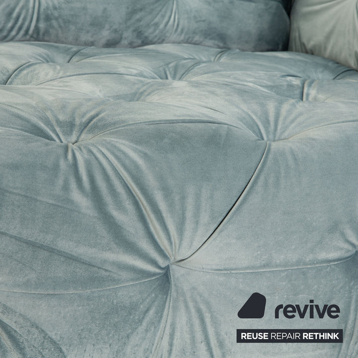 IconX STUDIOS Venus Samt Stoff Zweisitzer Blau Sofa Couch