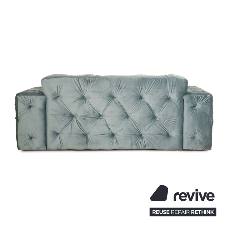 IconX STUDIOS Venus Samt Stoff Zweisitzer Blau Sofa Couch