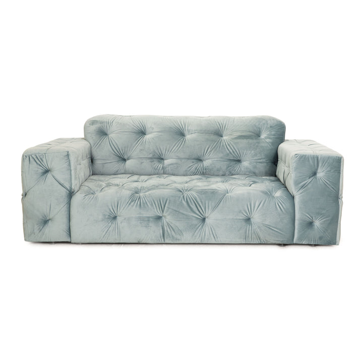 IconX STUDIOS Venus Samt Stoff Zweisitzer Blau Sofa Couch