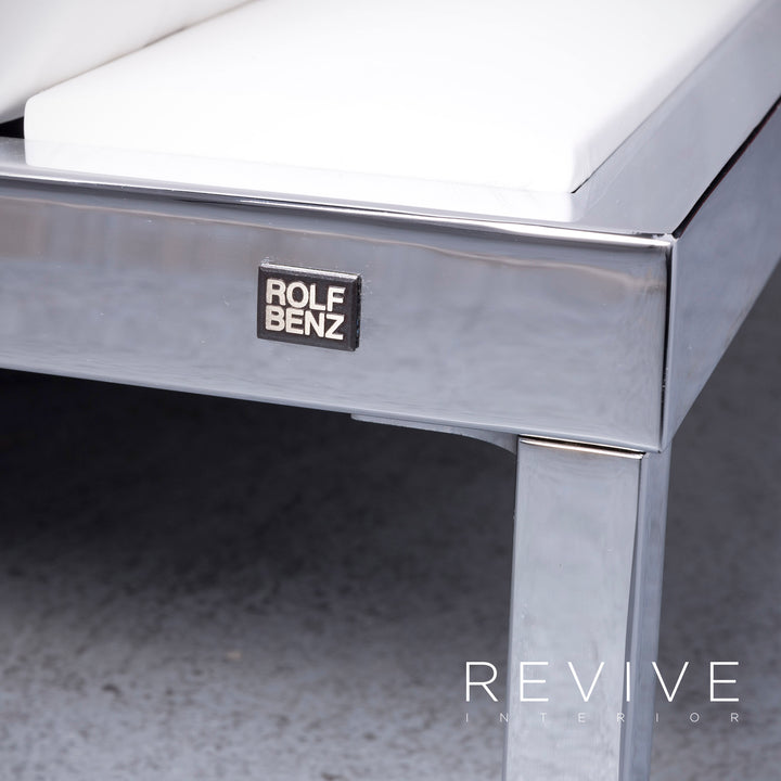 Rolf Benz Nova Designer Leder Sofa Weiß Echtleder Zweisitzer Couch #6638