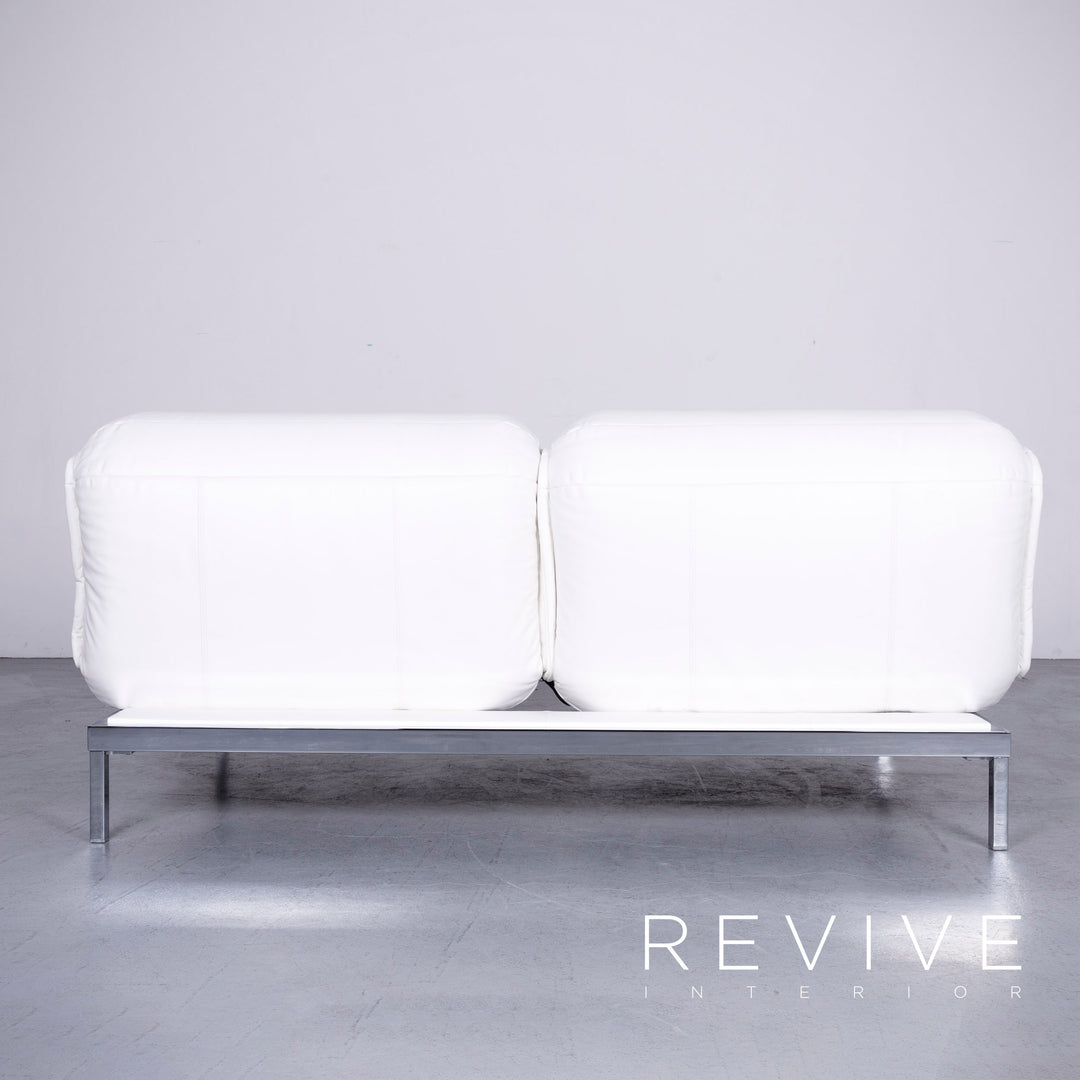 Rolf Benz Nova Designer Leder Sofa Weiß Echtleder Zweisitzer Couch #6638