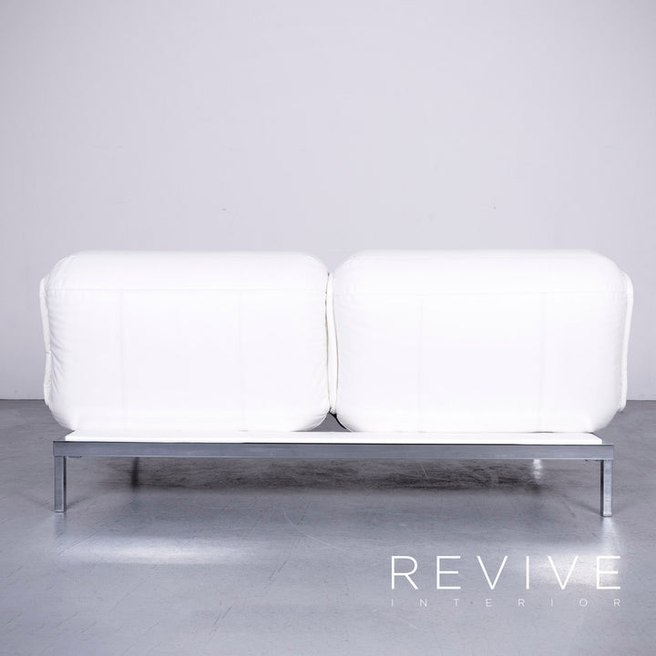 Rolf Benz Nova Designer Leder Sofa Weiß Echtleder Zweisitzer Couch #6638