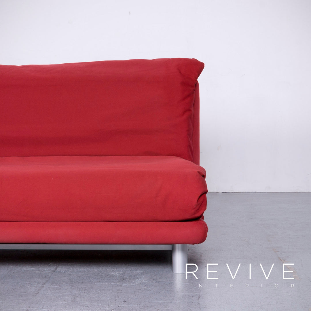 Ligne Roset Multy Designer Fabric Sofa Red Three Seater Couch Feature #6386