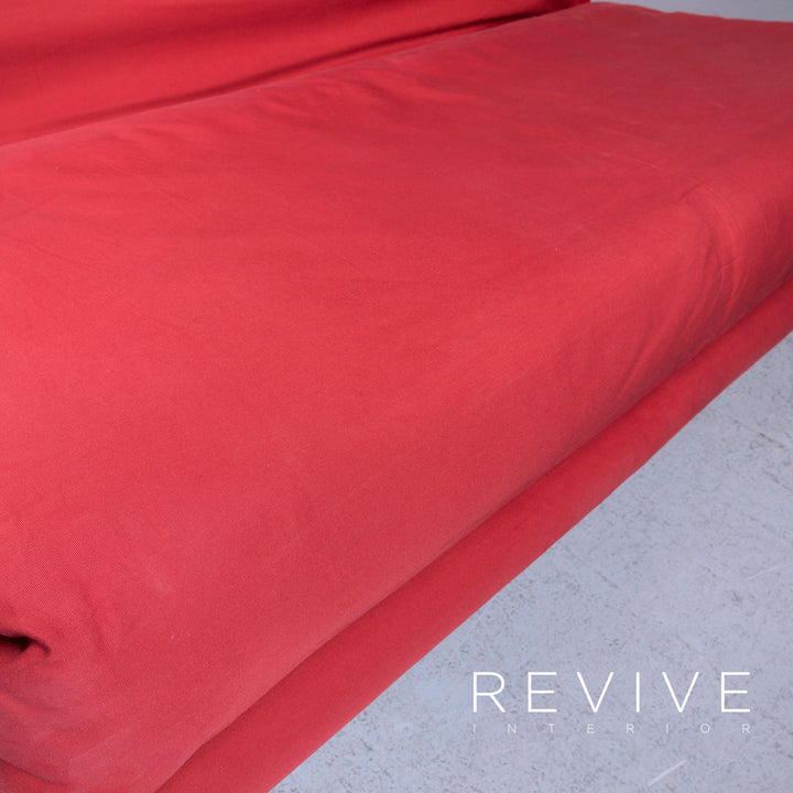 Ligne Roset Multy Designer Fabric Sofa Red Three Seater Couch Feature #6386