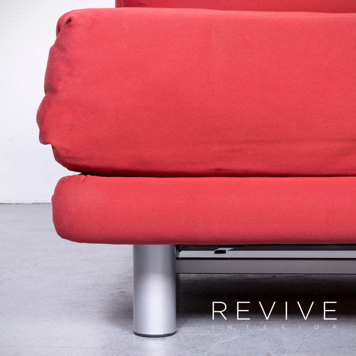 Ligne Roset Multy Designer Fabric Sofa Red Three Seater Couch Feature #6386