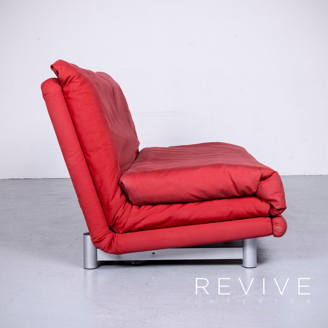 Ligne Roset Multy Designer Fabric Sofa Red Three Seater Couch Feature #6386