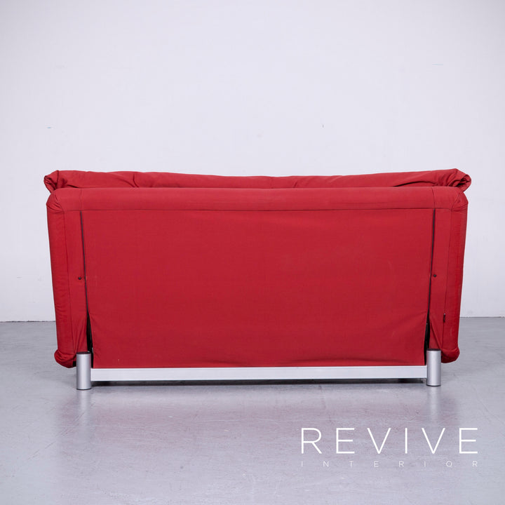 Ligne Roset Multy Designer Fabric Sofa Red Three Seater Couch Feature #6386