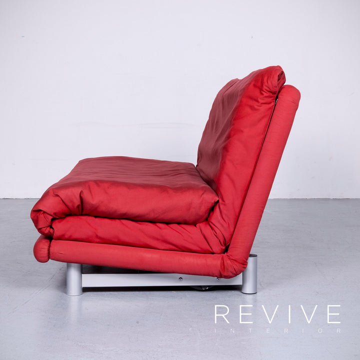 Ligne Roset Multy Designer Fabric Sofa Red Three Seater Couch Feature #6386