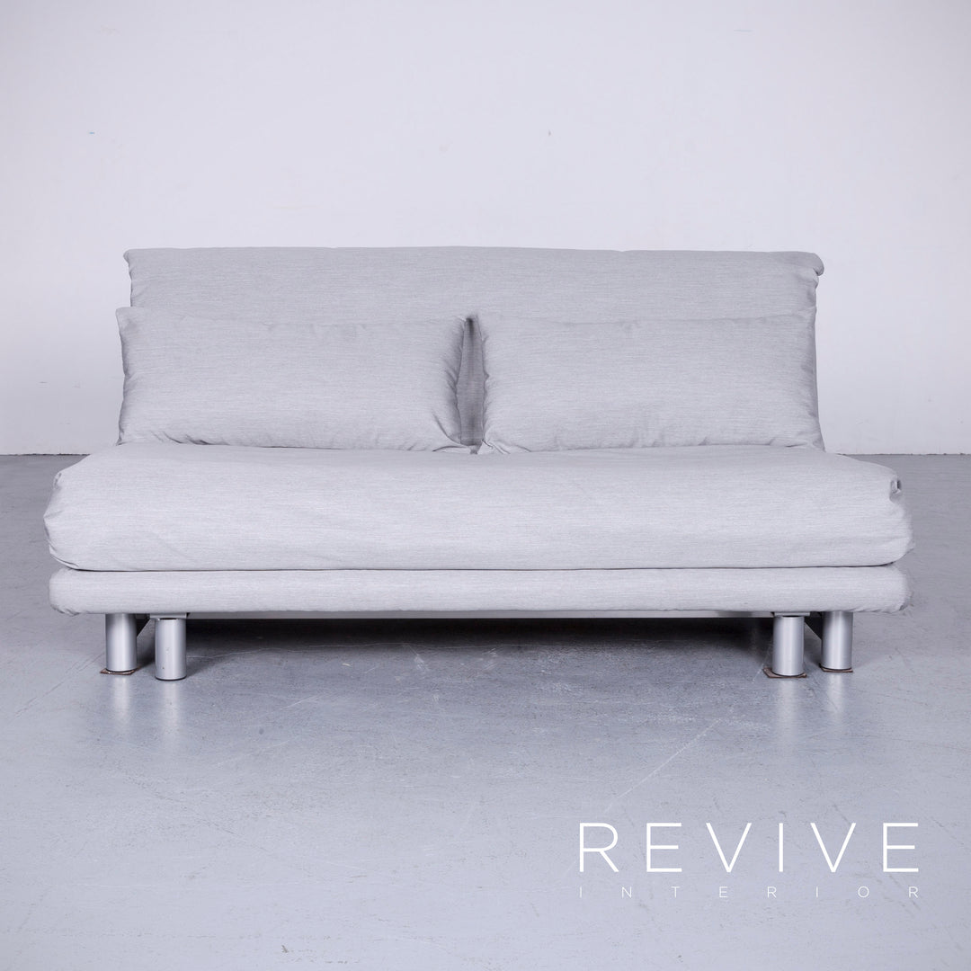 ligne roset Multy Designer Fabric Sofa Gray Three Seater Couch #5678