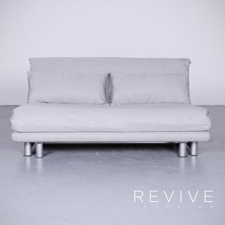 ligne roset Multy Designer Fabric Sofa Gray Three Seater Couch #5678