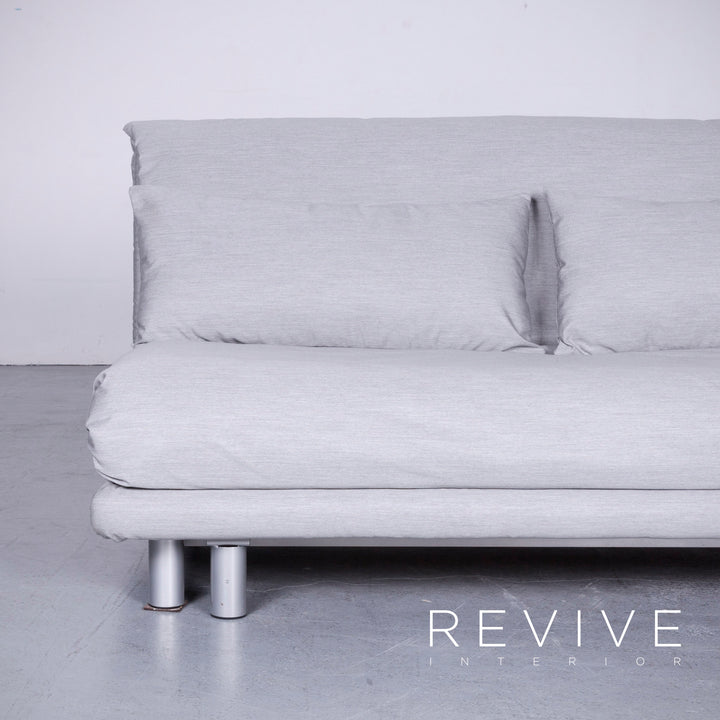 ligne roset Multy Designer Fabric Sofa Gray Three Seater Couch #5678