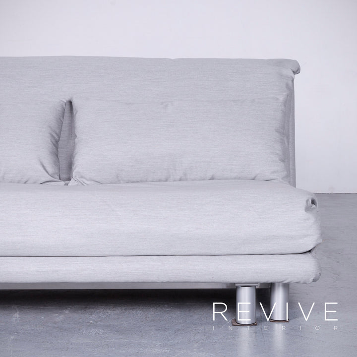 ligne roset Multy Designer Fabric Sofa Gray Three Seater Couch #5678